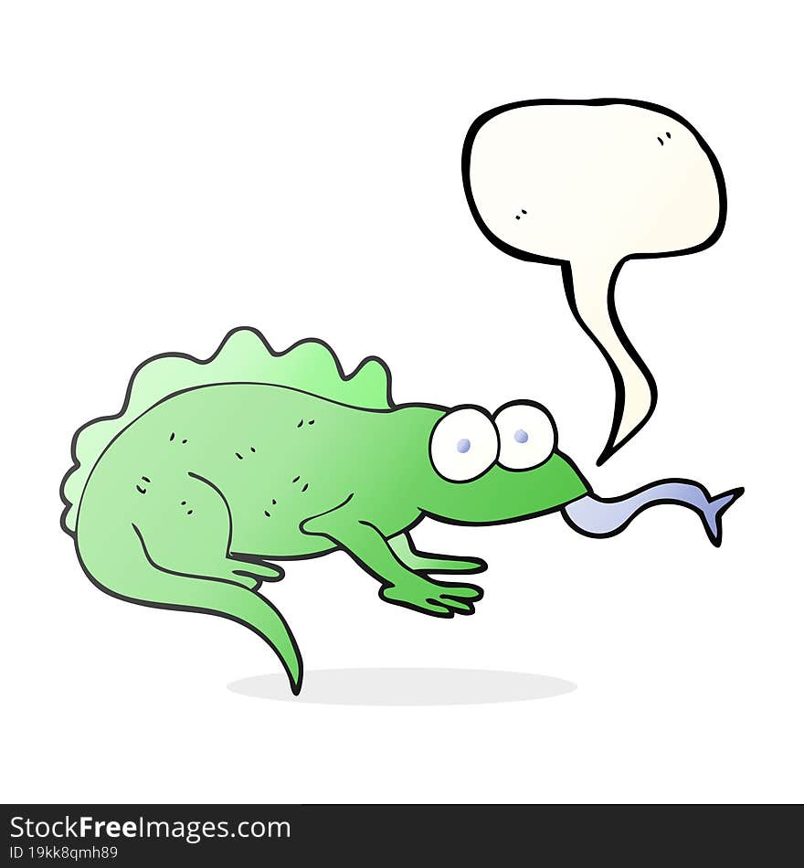 speech bubble cartoon lizard