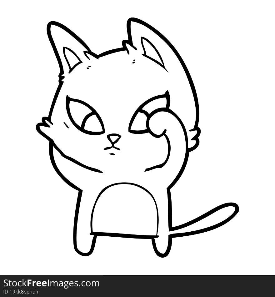 confused cartoon cat. confused cartoon cat