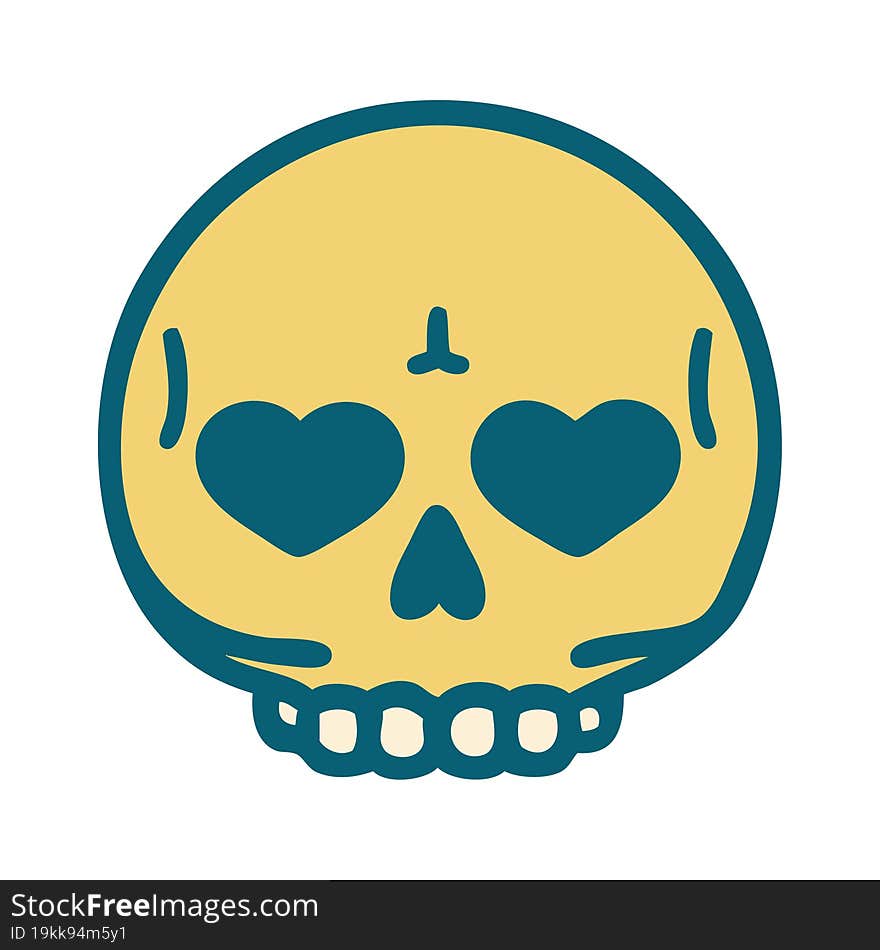 tattoo style icon of a skull