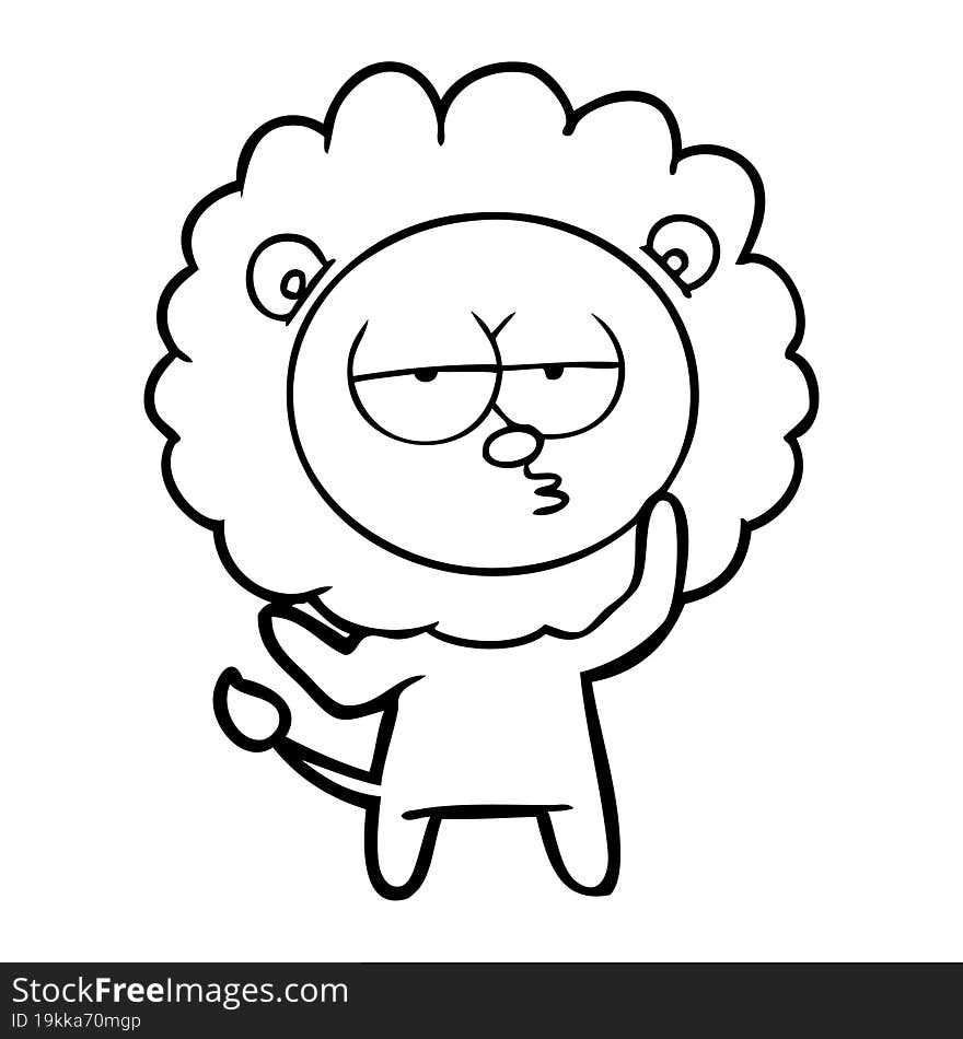 cartoon tired lion. cartoon tired lion