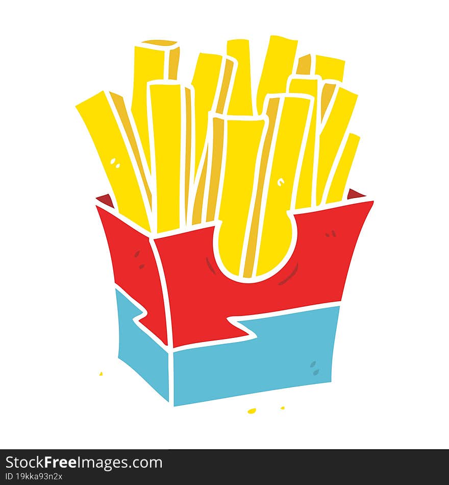 flat color style cartoon junk food fries