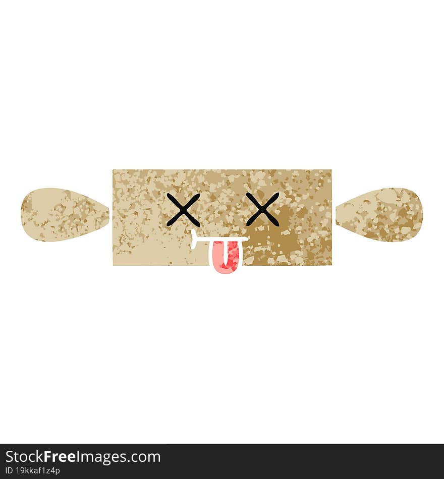 retro illustration style cartoon rolling pin