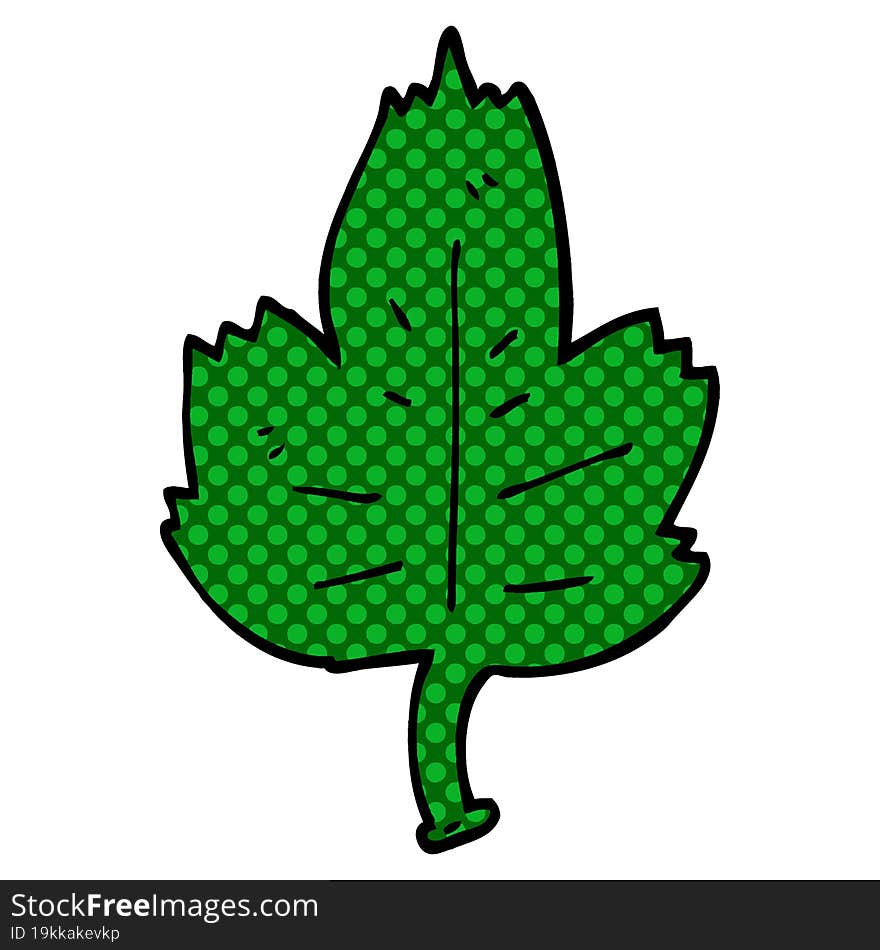 cartoon doodle leaf