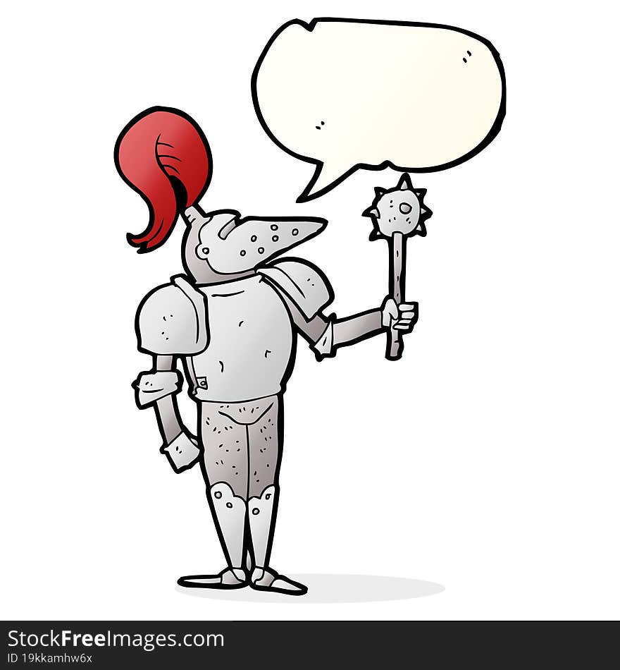 freehand drawn speech bubble cartoon medieval knight