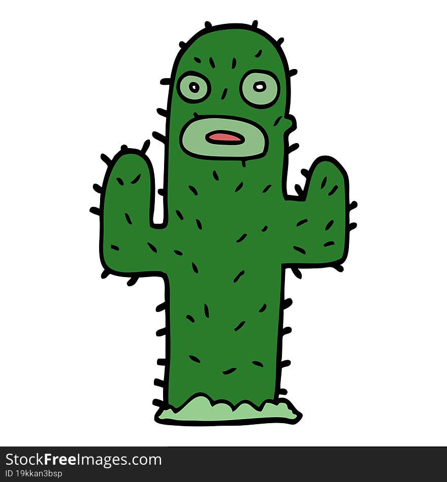 Cartoon Doodle Cactus