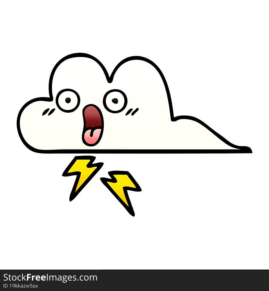 gradient shaded cartoon thunder cloud