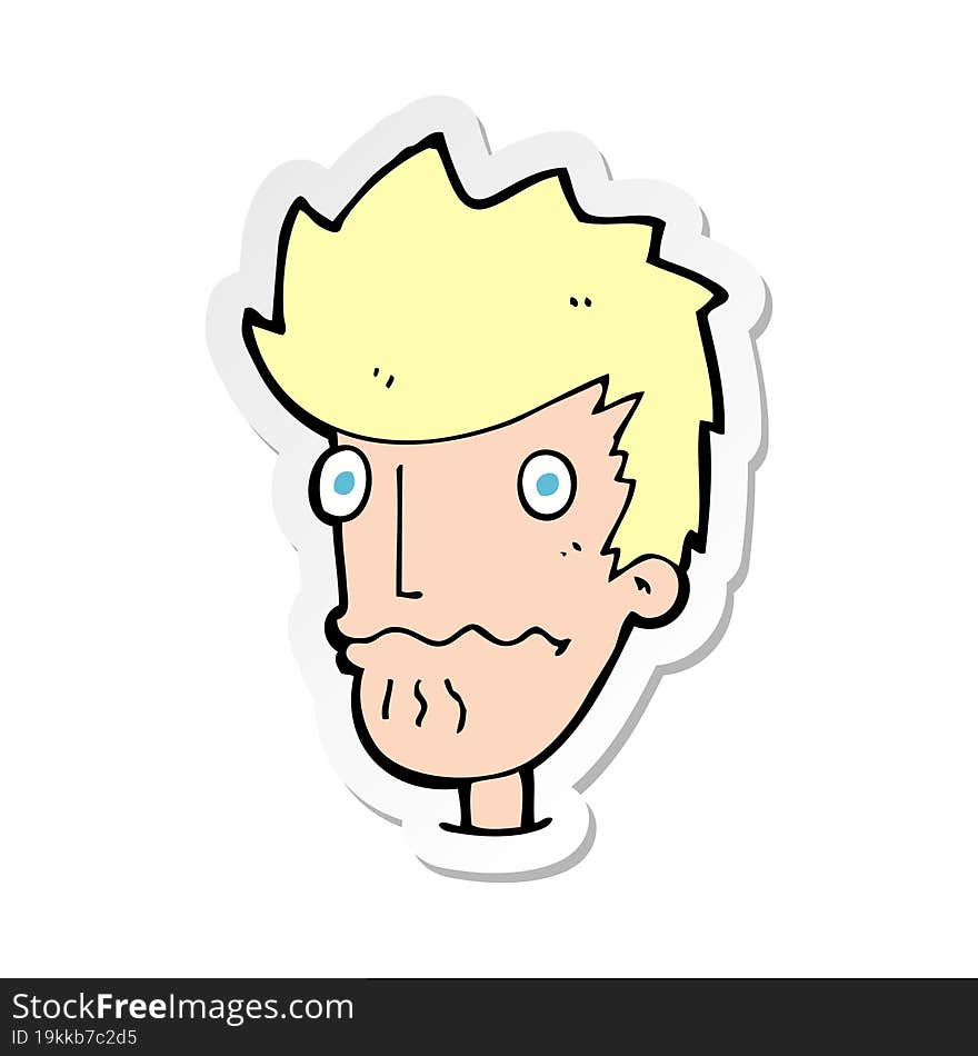 Sticker Of A Cartoon Nervous Man