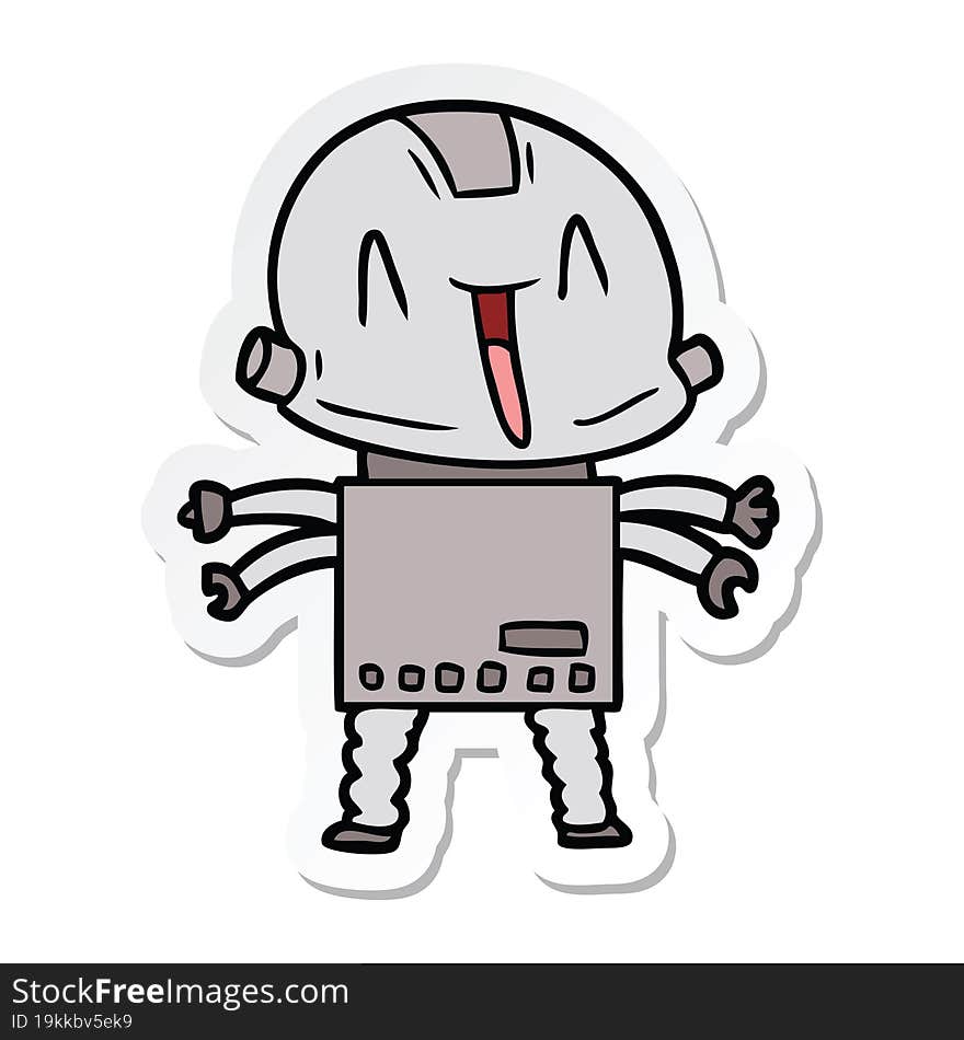 sticker of a cartoon robot