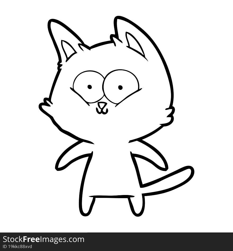 happy cartoon cat. happy cartoon cat