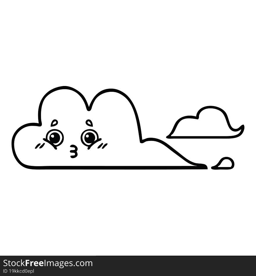 Line Drawing Cartoon Clouds