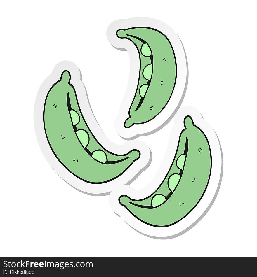 Sticker Of A Cartoon Peas