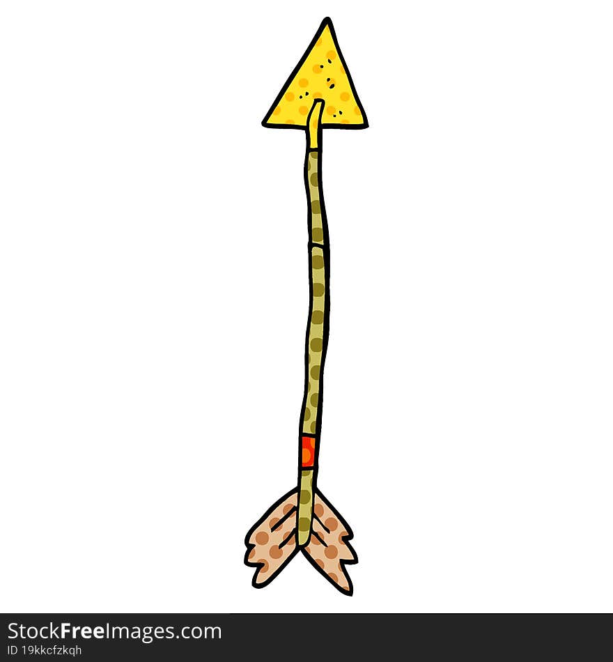 cartoon doodle golden arrow