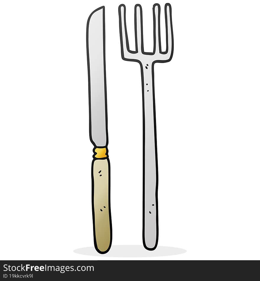 cartoon knife and fork