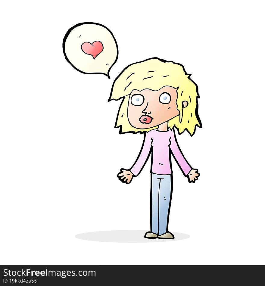 cartoon woman in love