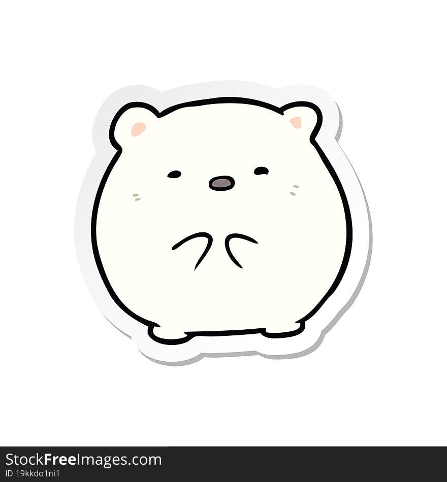 sticker of a cartoon polar bear