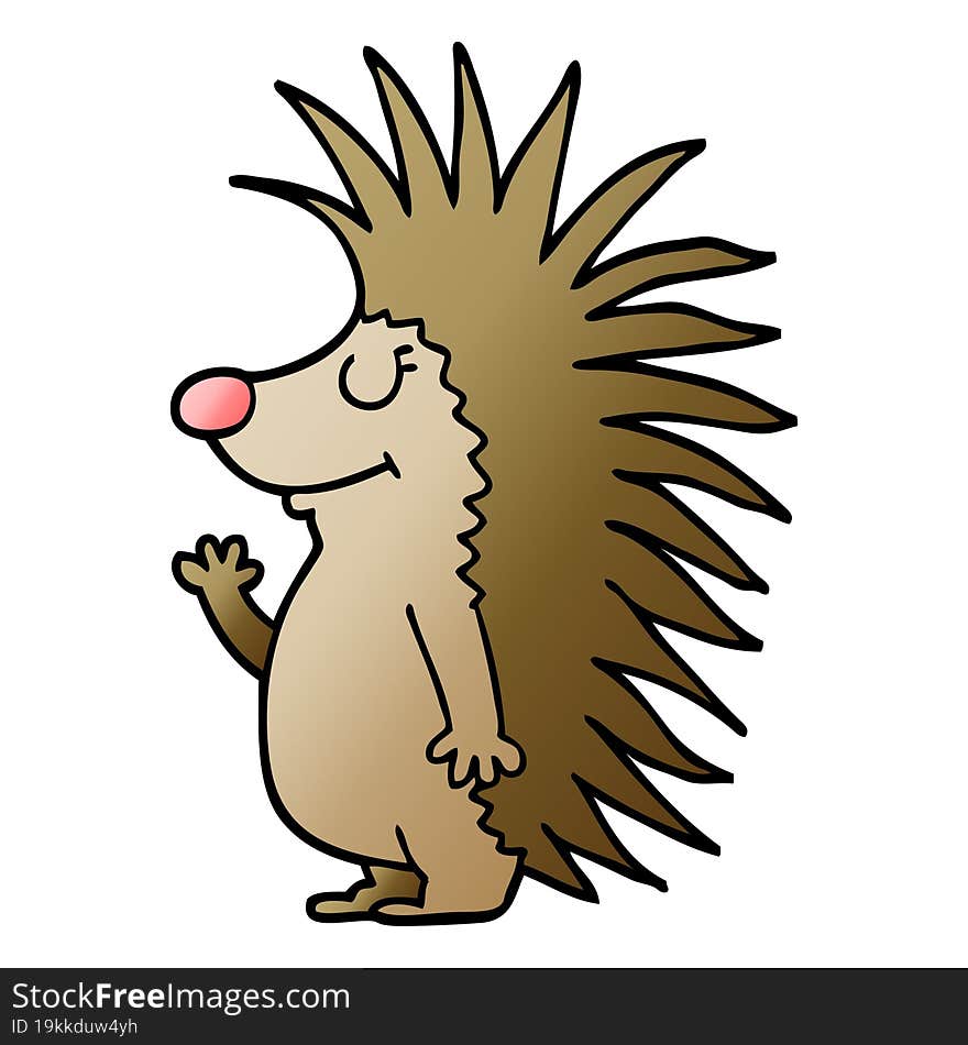 cartoon doodle spiky hedgehog