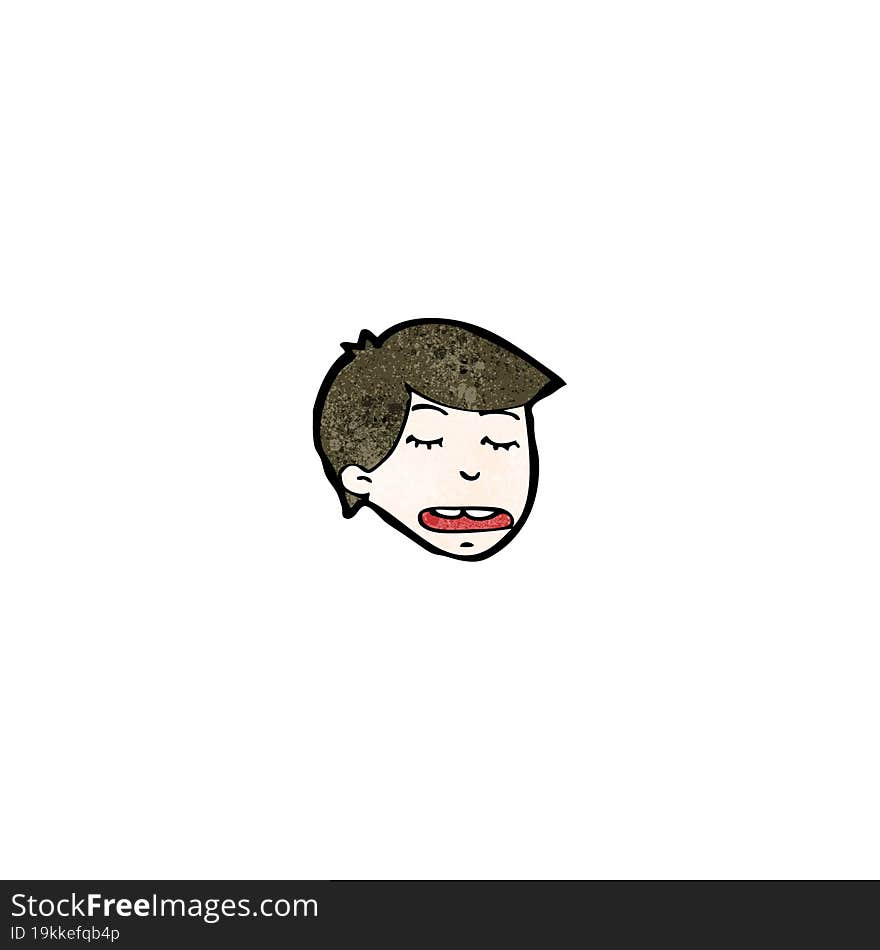 cartoon tired boy\'s face