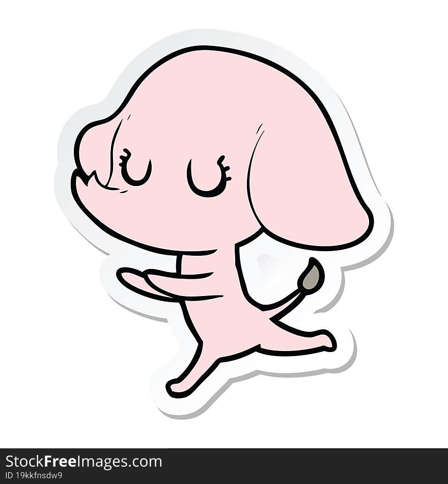 sticker of a cute cartoon elephant