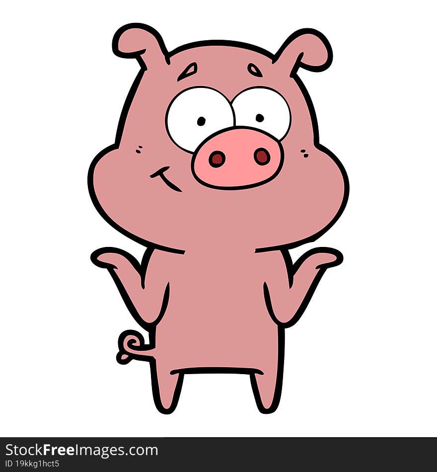 happy cartoon pig. happy cartoon pig