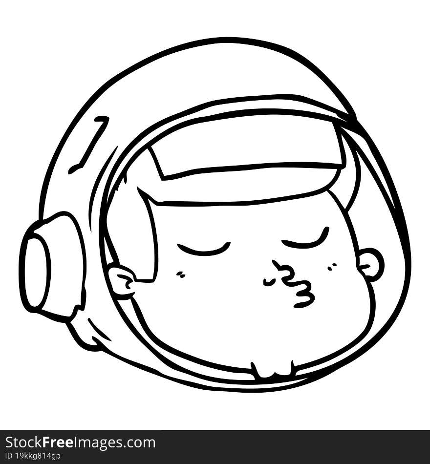 cartoon astronaut face. cartoon astronaut face