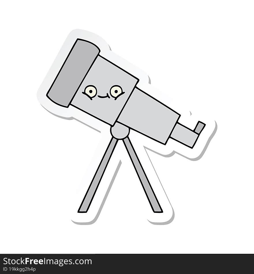 sticker of a cute cartoon telescope