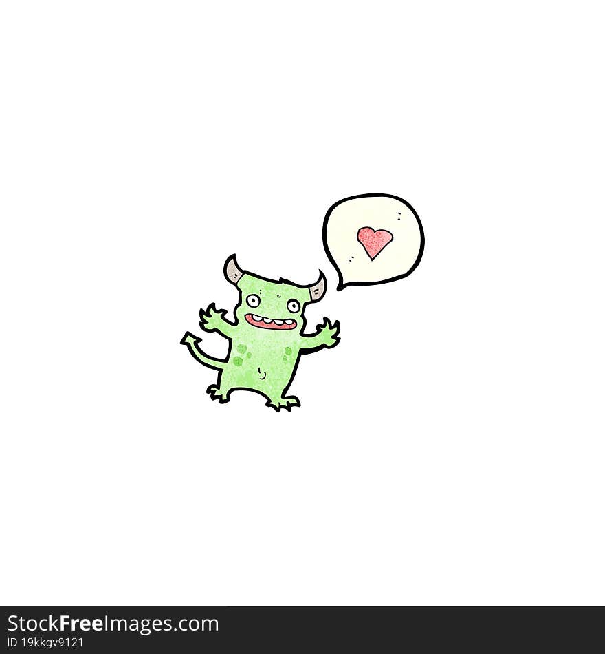 little monster in love cartoon