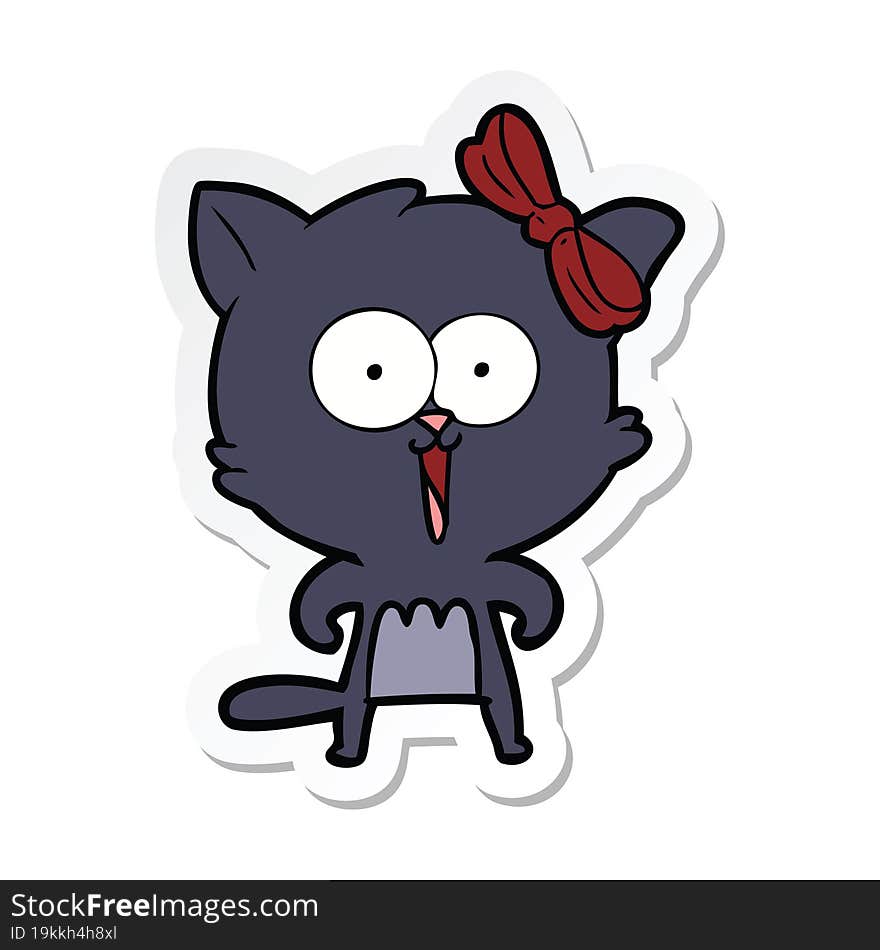 sticker of a cartoon cat