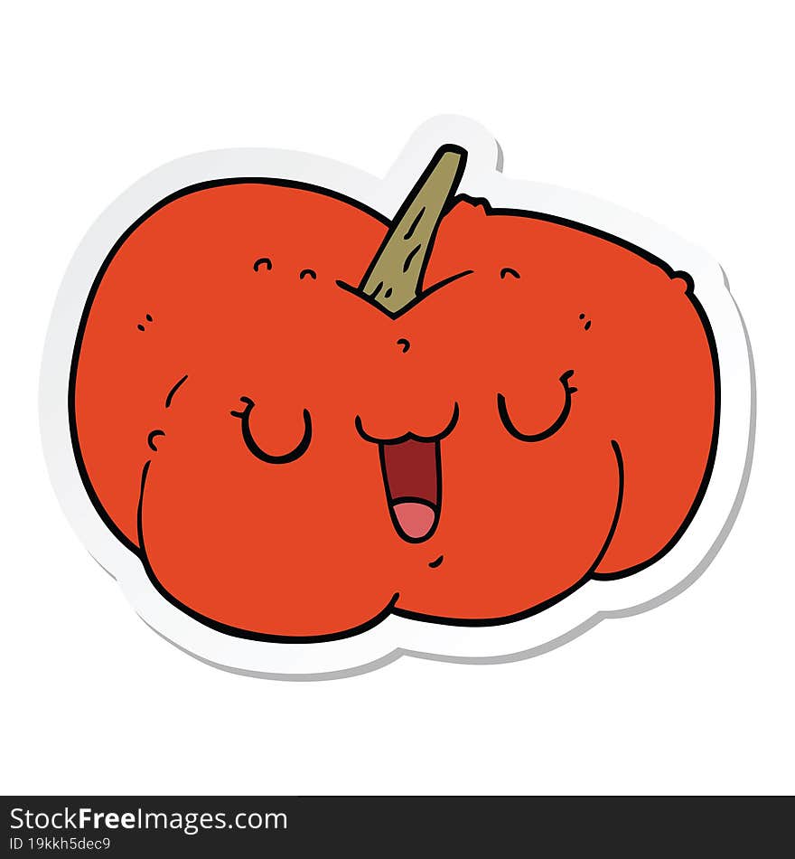 sticker of a cartoon pumpkin