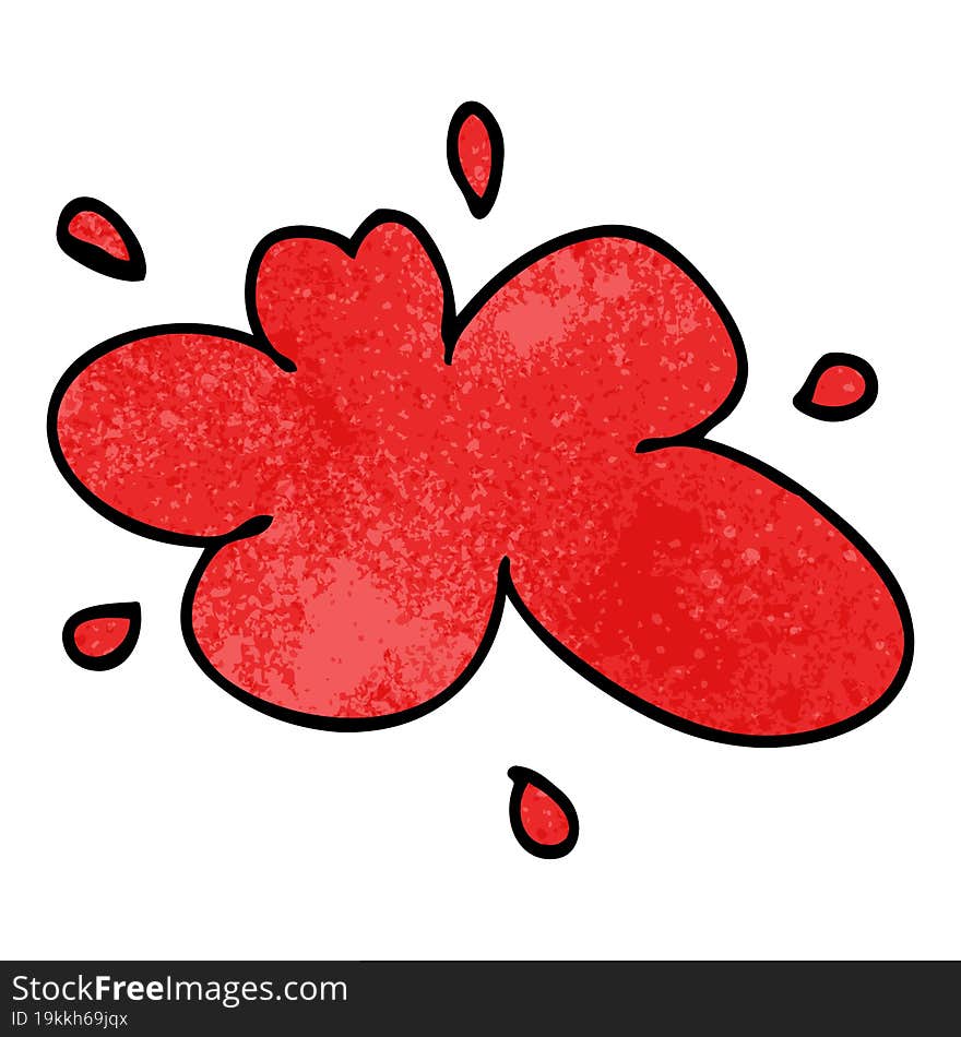 cartoon doodle of a red splat of paint