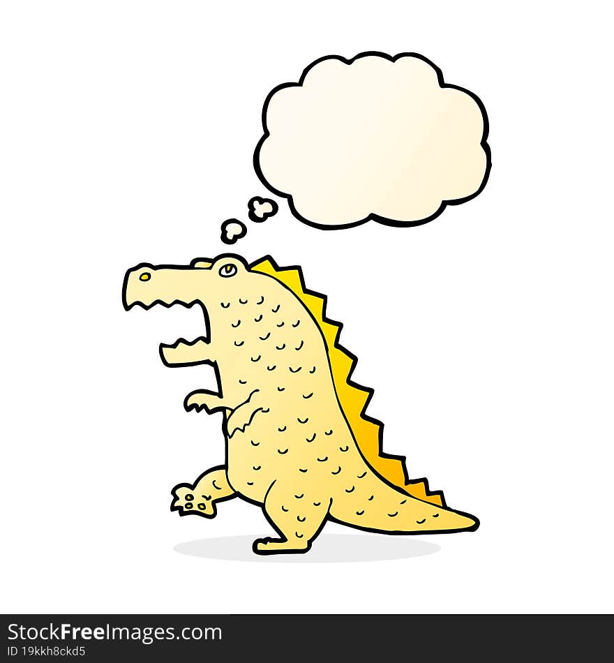 cartoon dinosaur with thought bubble