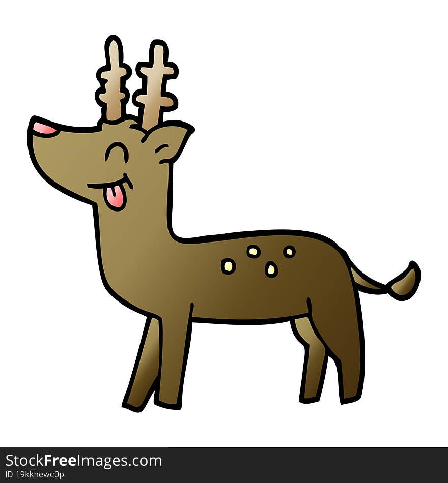 cartoon doodle happy deer