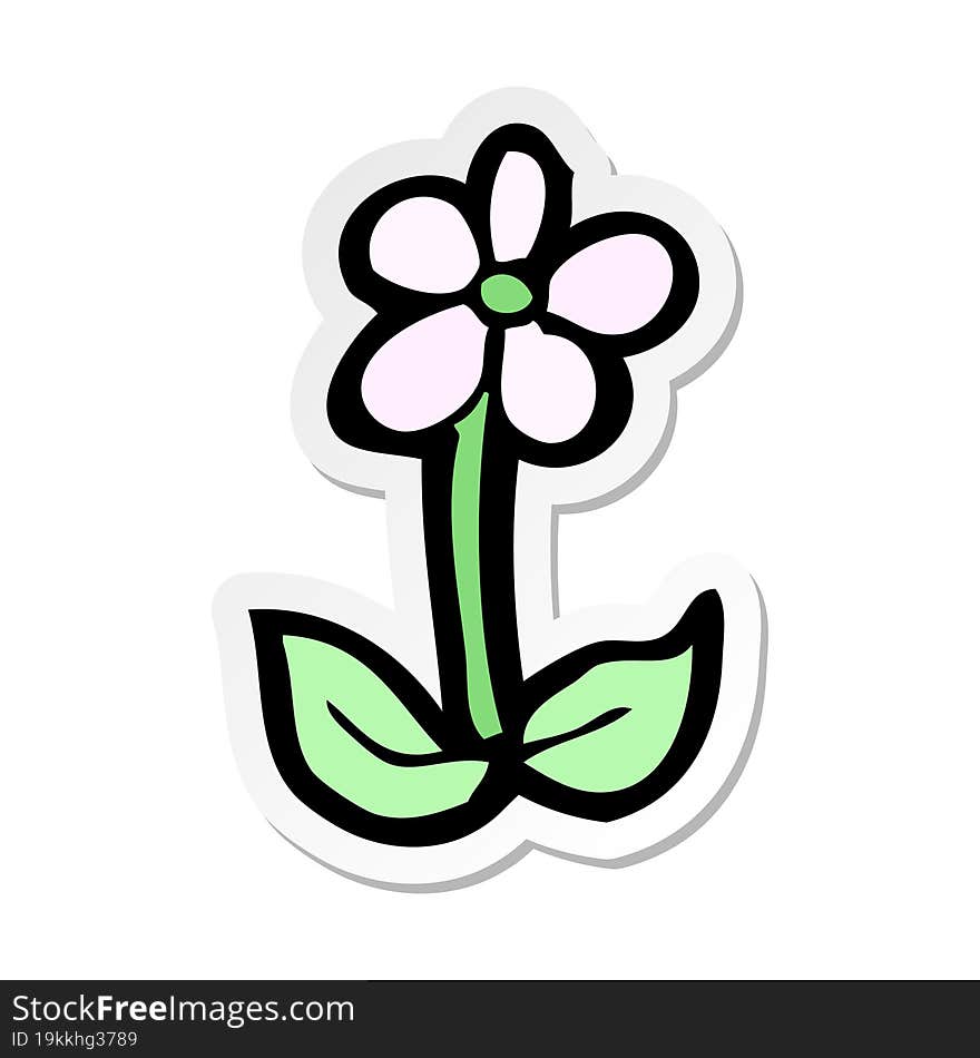 sticker of a cartoon flower