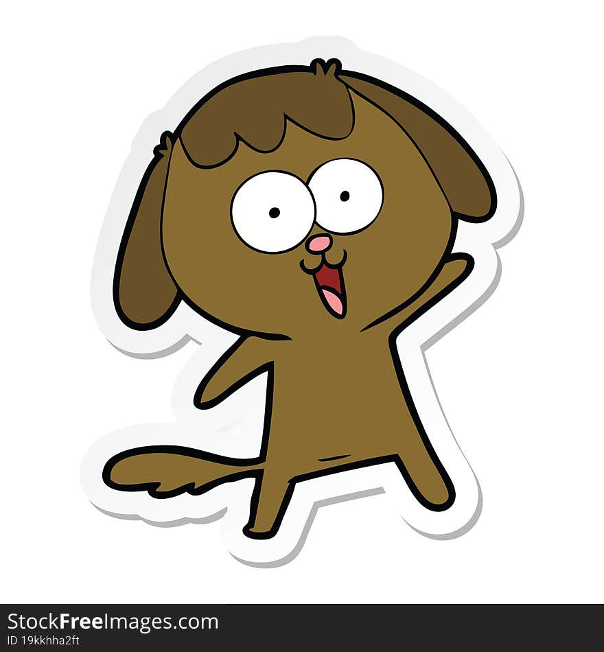 sticker of a cute cartoon dog