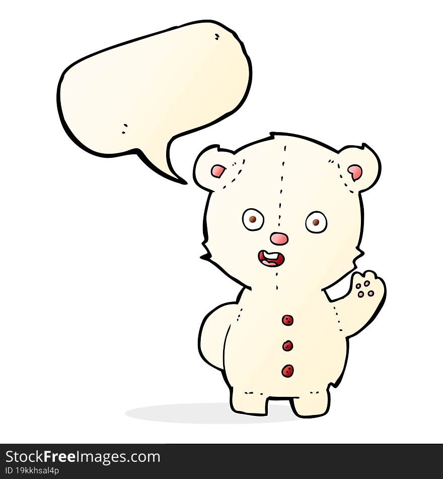 Cute Cartoon Polar Bear With Speech Bubble