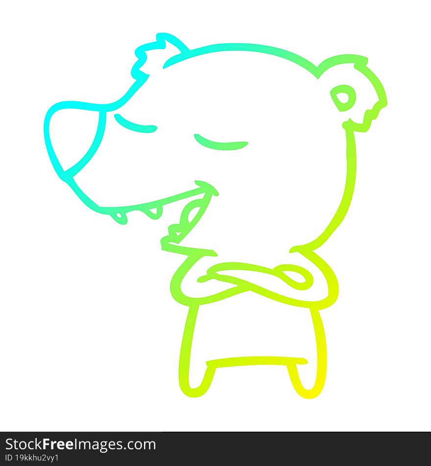 cold gradient line drawing cartoon polar bear