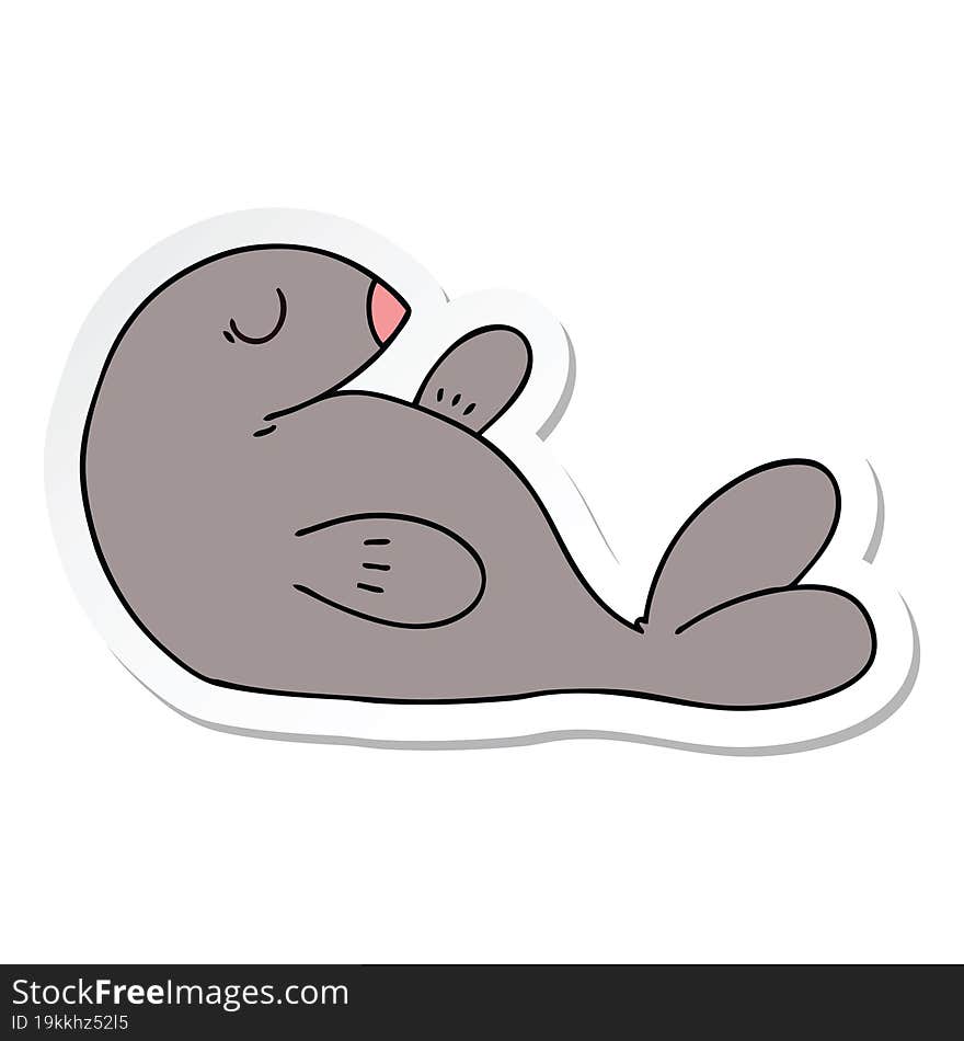 sticker of a quirky hand drawn cartoon seal