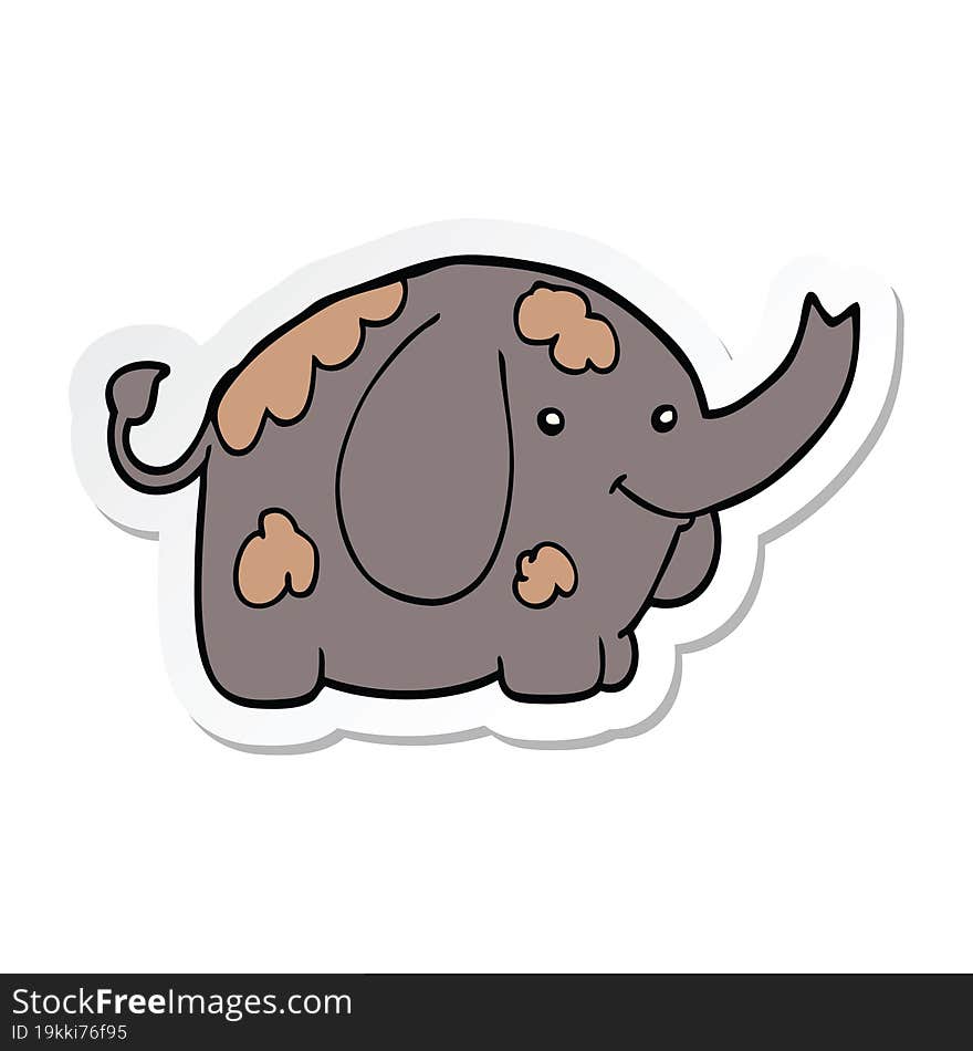 sticker of a cartoon elephant