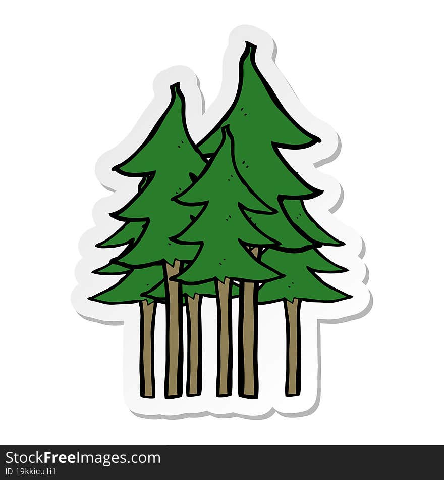 sticker of a cartoon tree symbol