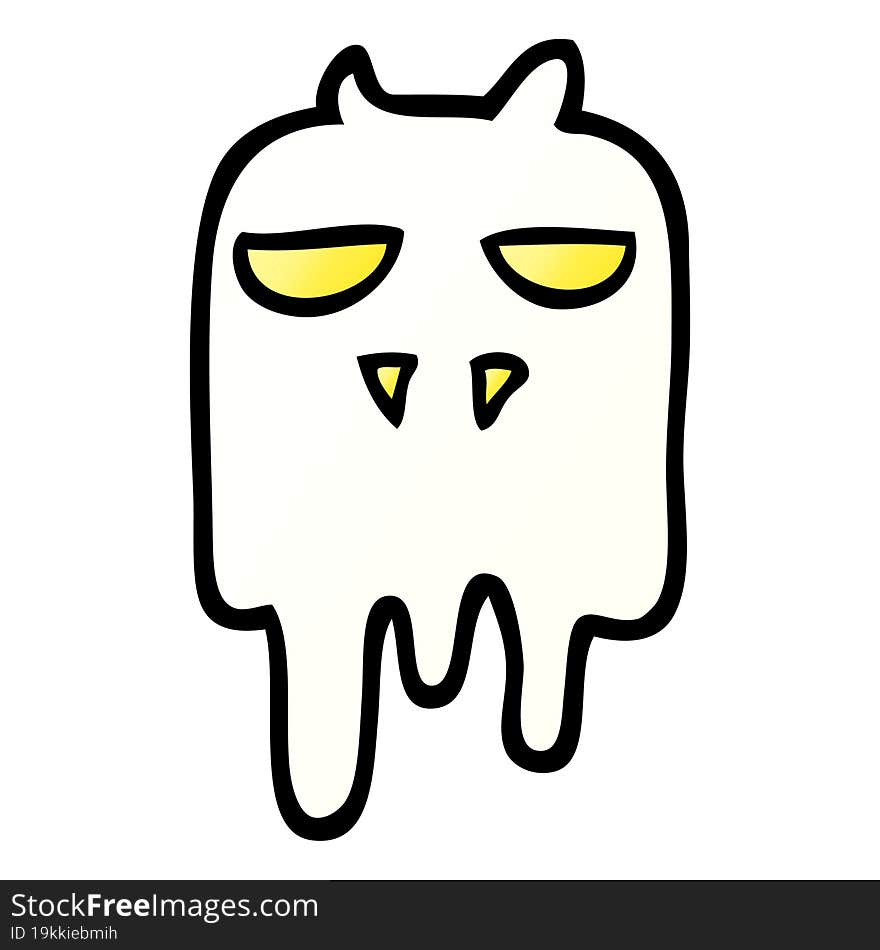 vector gradient illustration cartoon spooky ghost