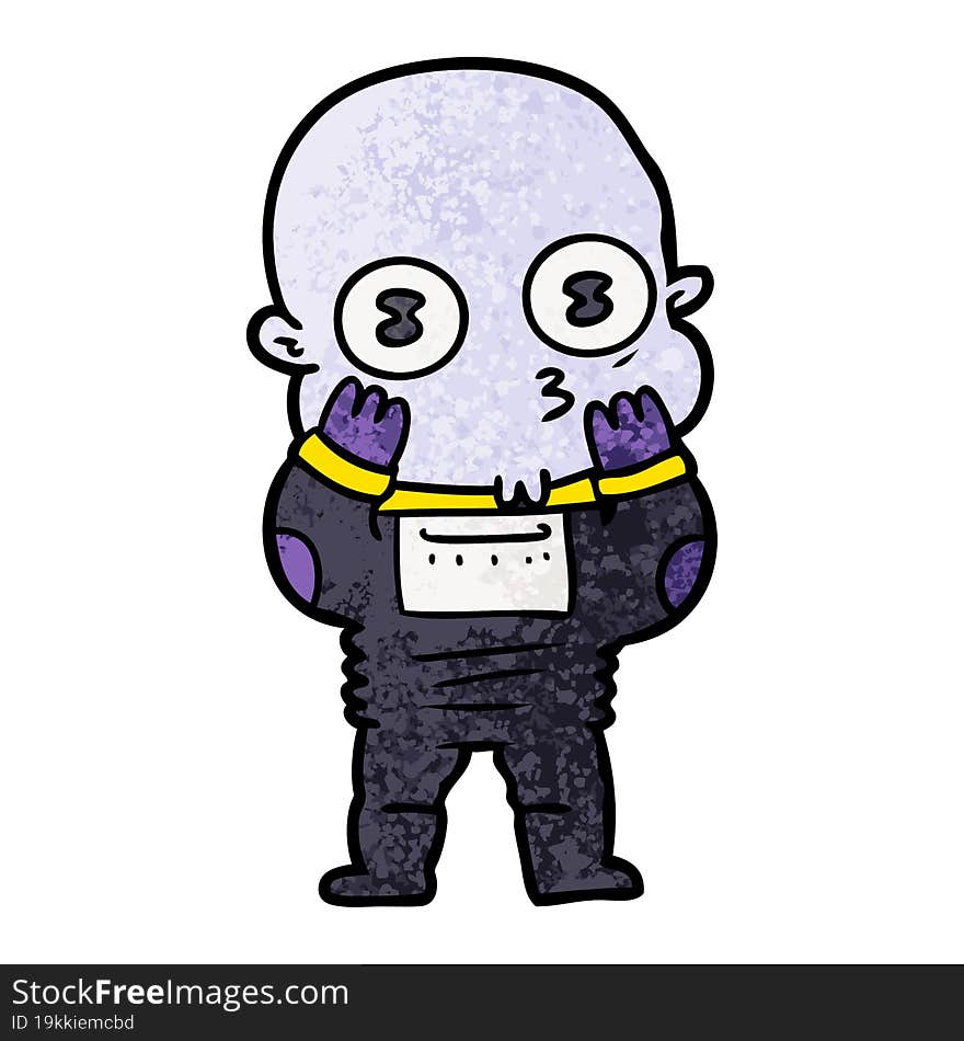 cartoon weird bald spaceman. cartoon weird bald spaceman