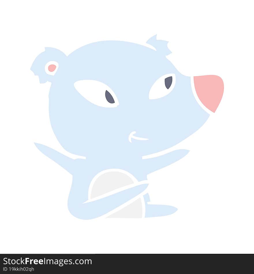 cute flat color style cartoon bear