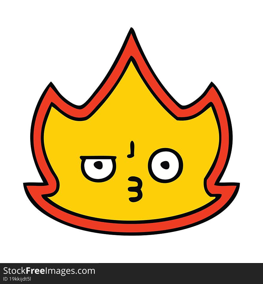 cute cartoon of a fire flame. cute cartoon of a fire flame