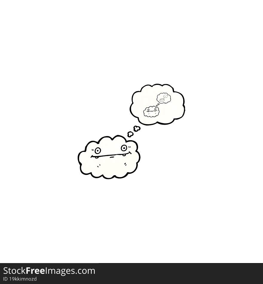 cartoon cloud thinking of a cloud