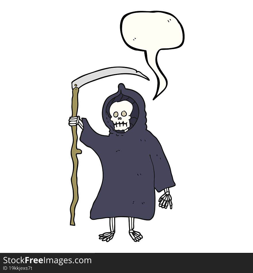 Speech Bubble Cartoon Spooky Death Figure