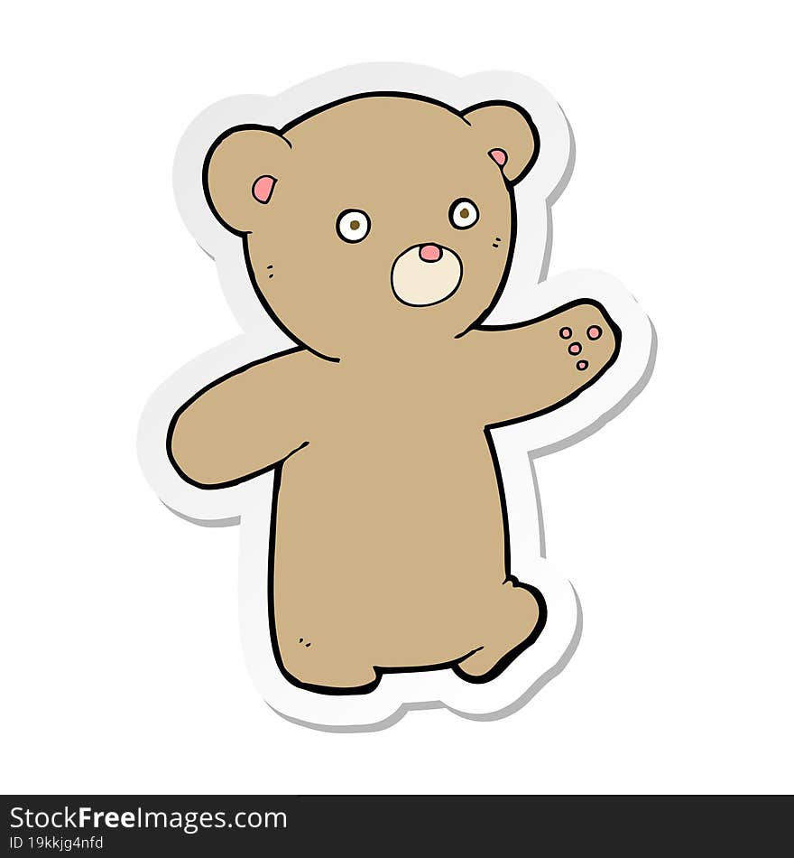 Sticker Of A Cartoon Teddy Bear