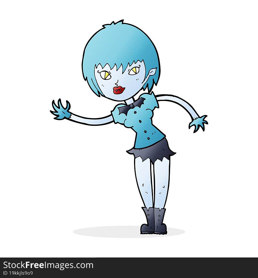 cartoon vampire girl welcoming