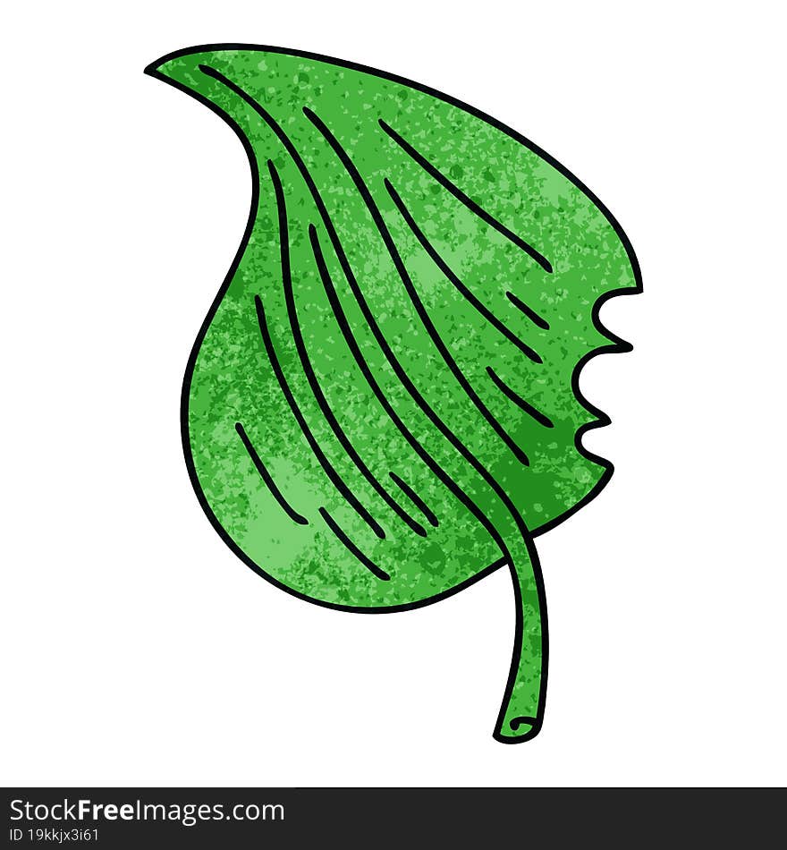 quirky hand drawn cartoon munched leaf