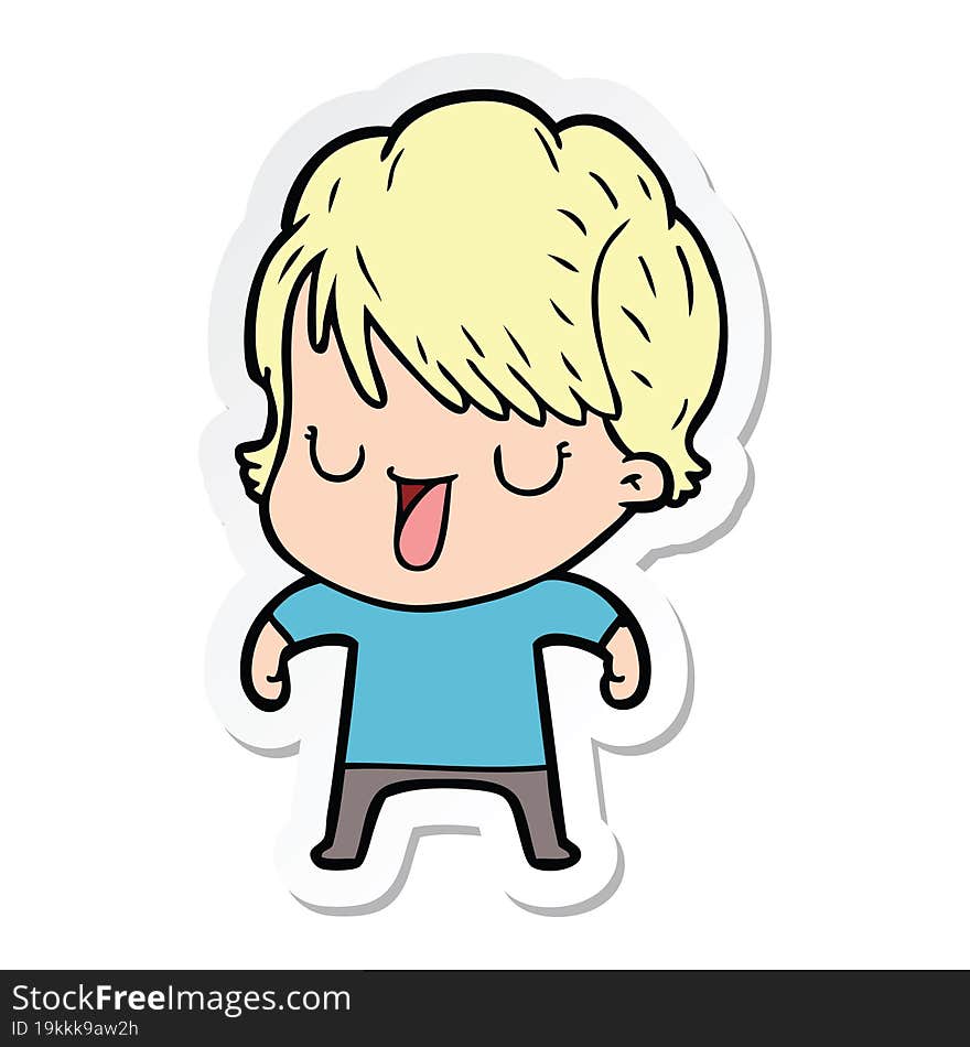 Sticker Of A Cartoon Woman Talking