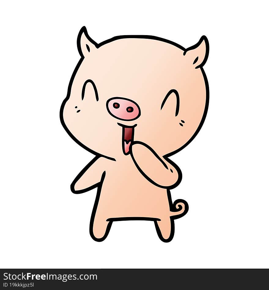 happy cartoon pig. happy cartoon pig