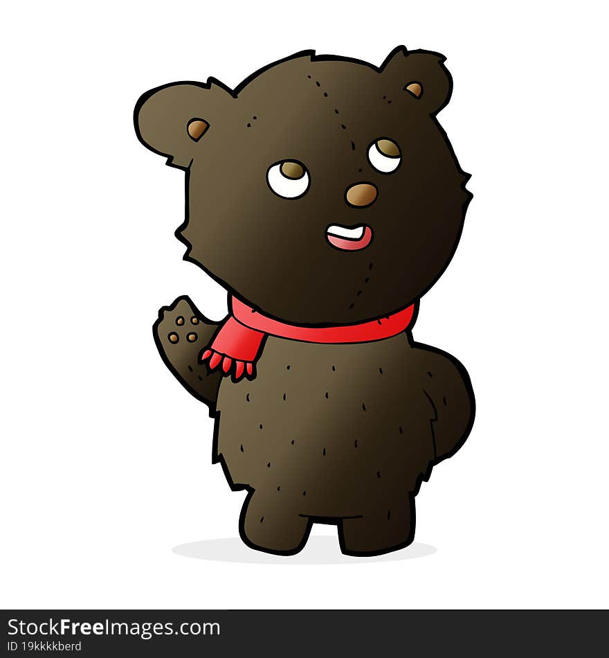 cartoon cute black bear cub